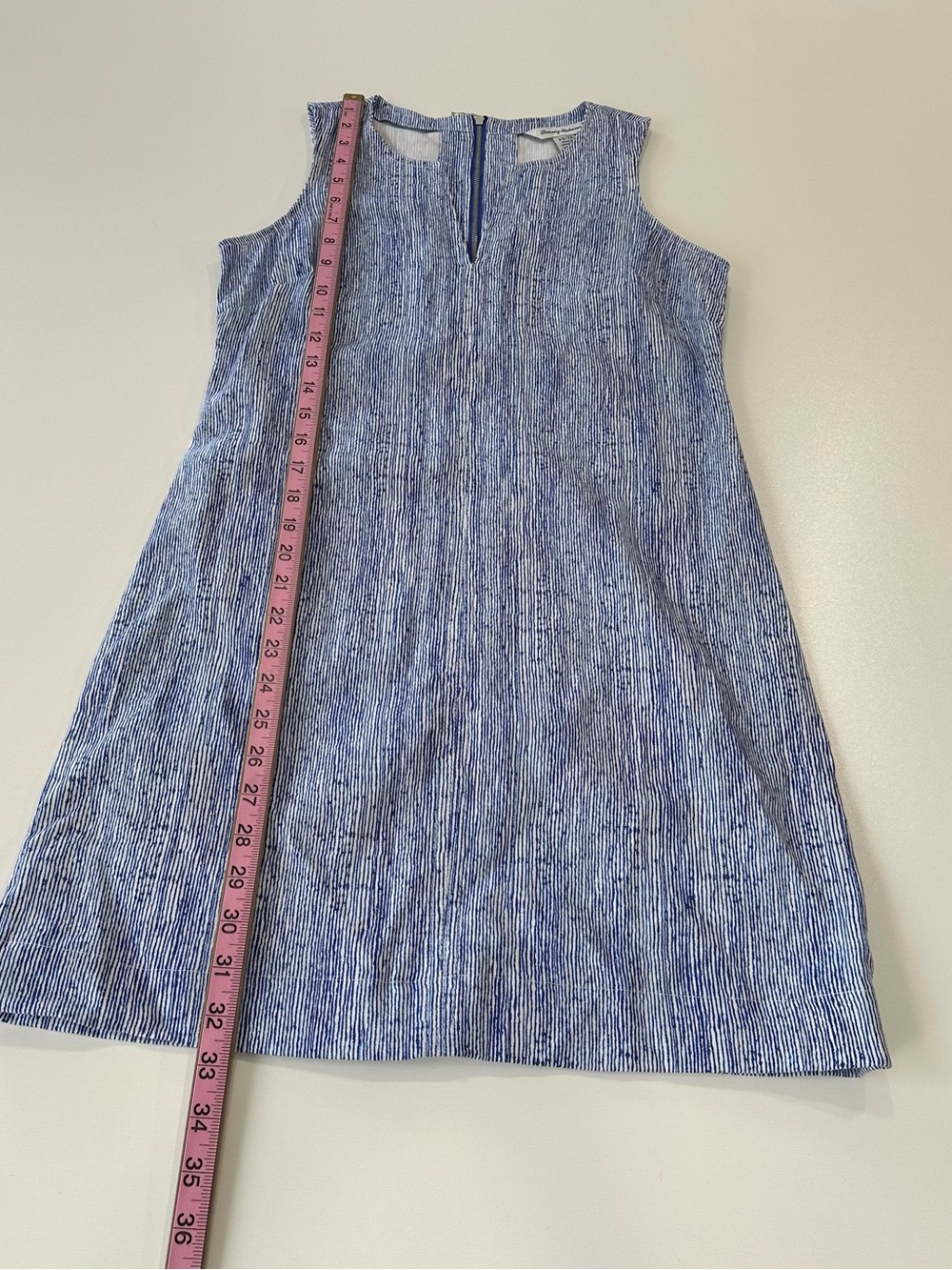 Tommy Bahama Palm-A-Dora Shimmer Bay Sheath Dress Linen Blend Size XS White Blue - Picture 4 of 11